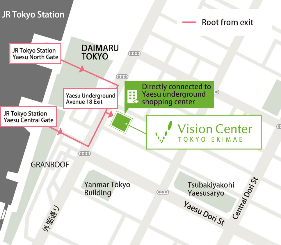 ビジョンセンター東京駅前 地図 英語版